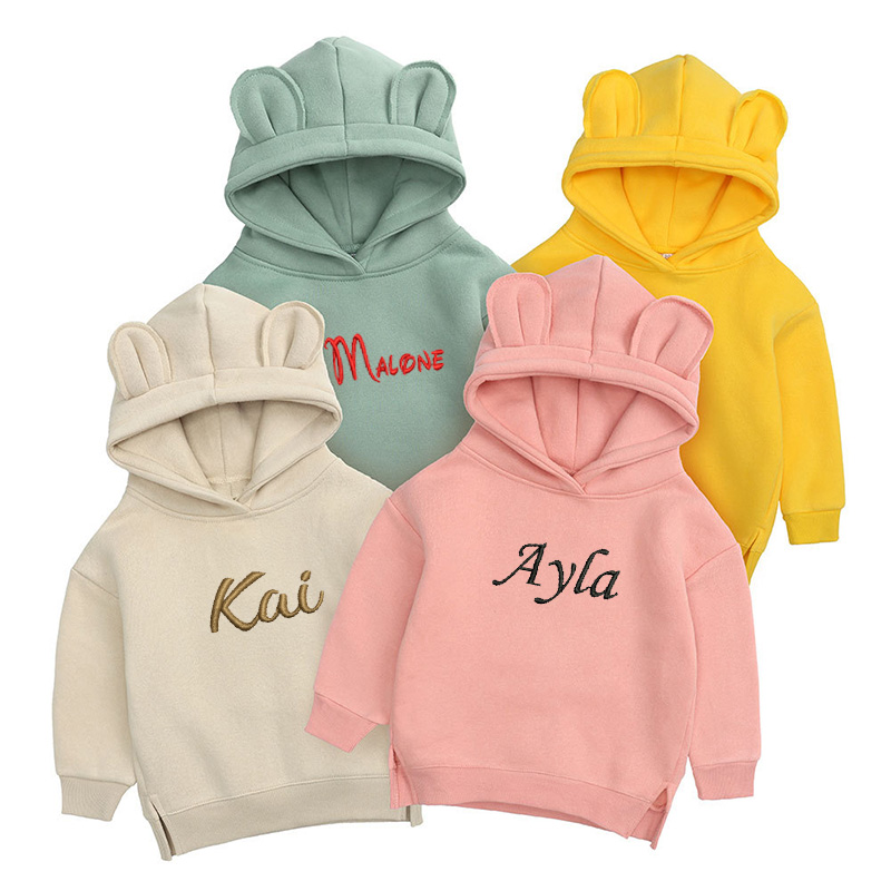 Baby Clothing Jumper - Sweat à capuche ours brodé personnalisé