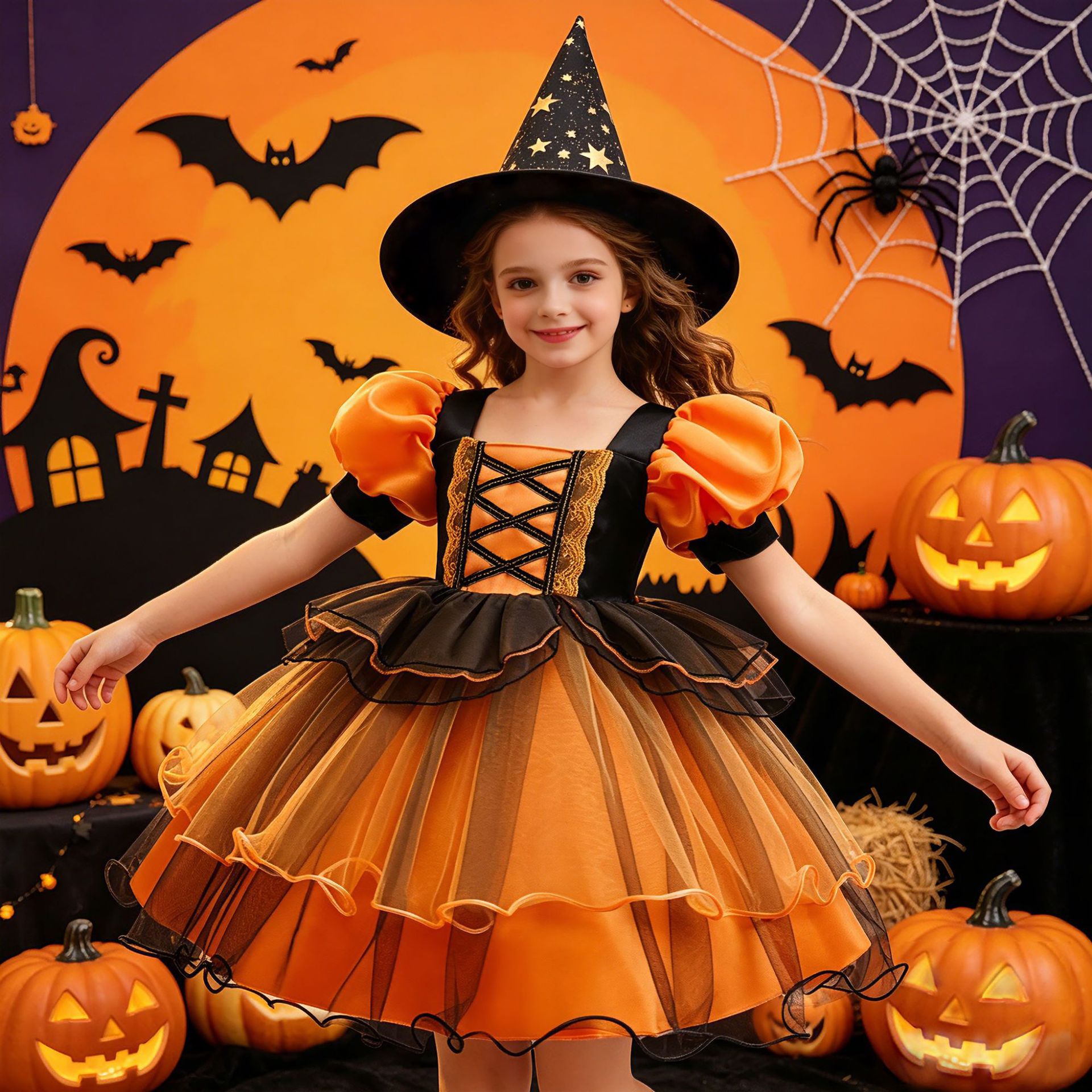 Baby Tutu Skirt - Costume de sorcière d'Halloween pour filles,