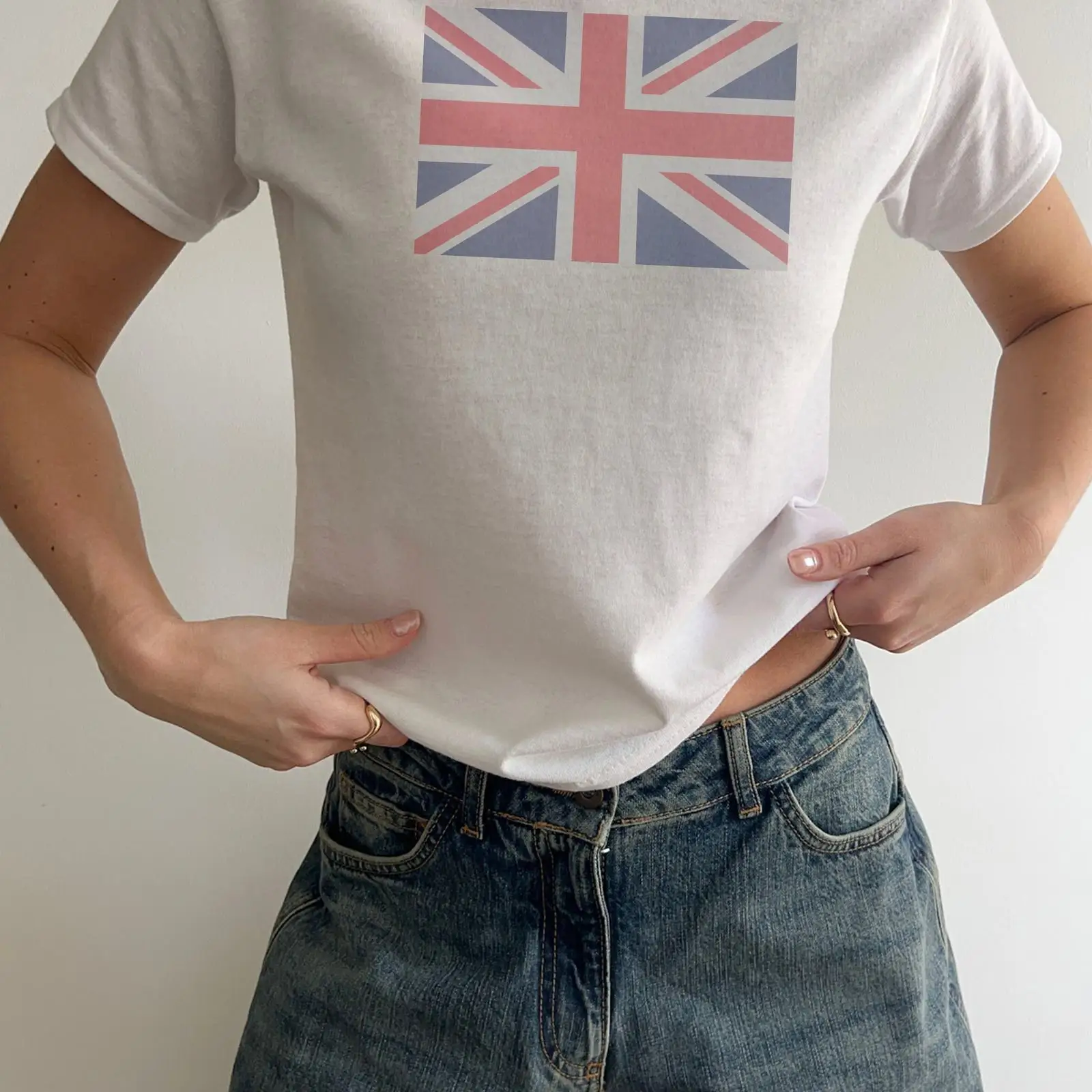Baby Clothing Country - T-shirt Y2K délavé motif drapeau britannique