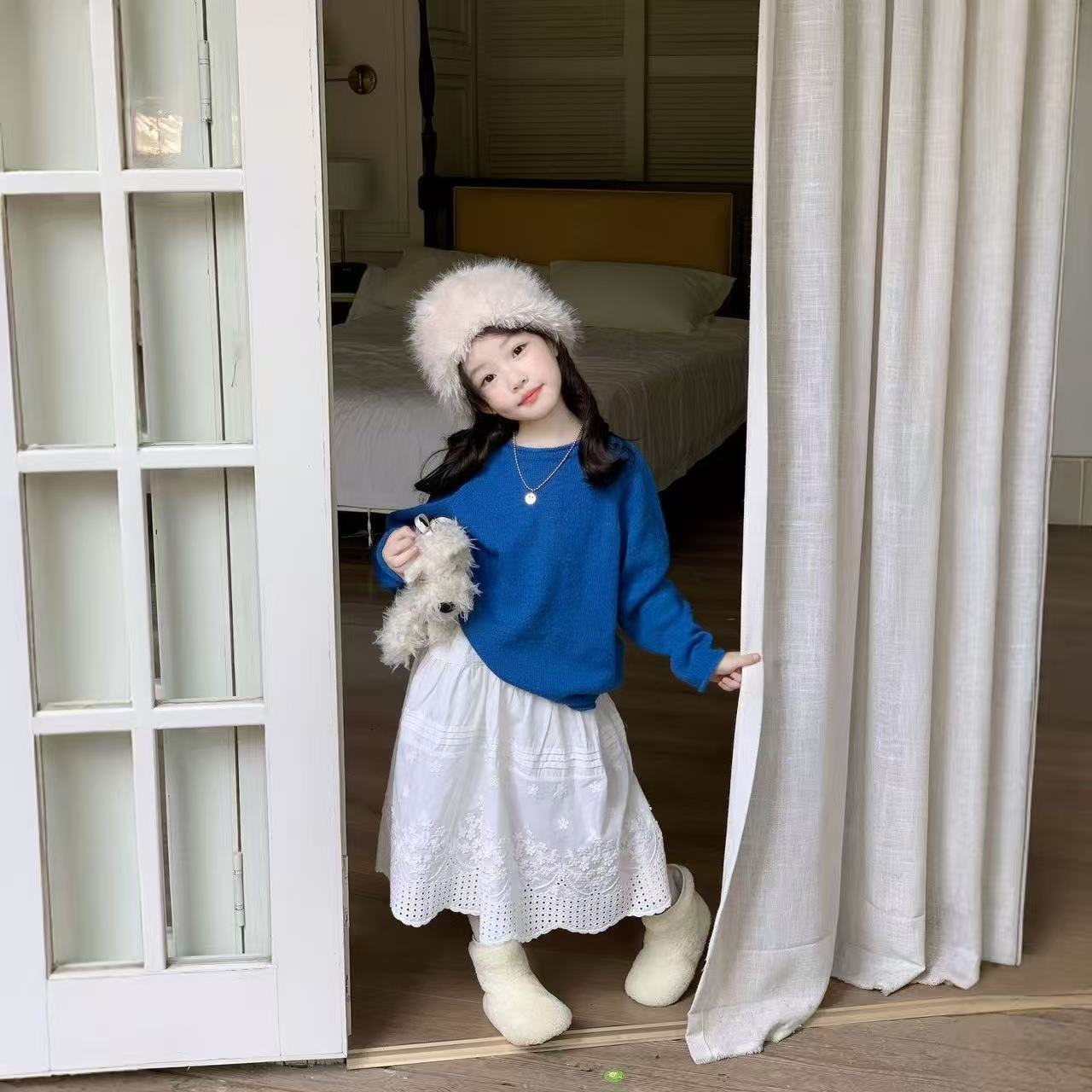 Pull tricoté ample bleu pour b - Baby Clothing Jumper avis et prix